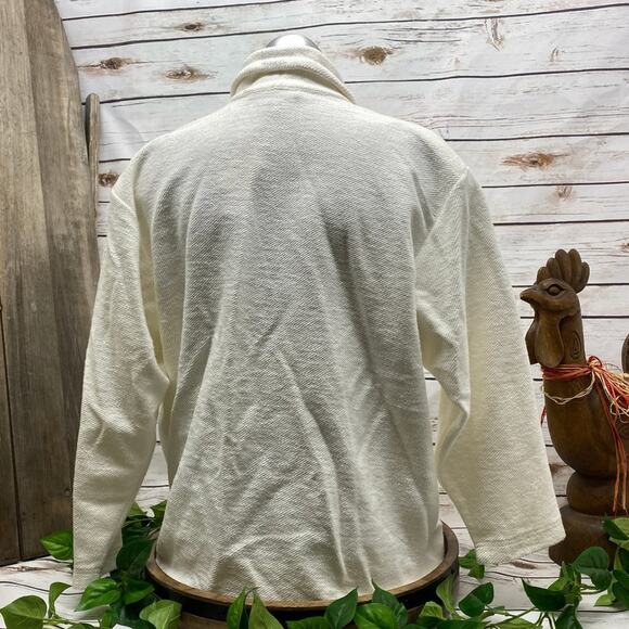 Company Ellen Tracy Snap Close White Knit Sweater Jacket Coat NWT Draw String XL - Picture 2 of 15